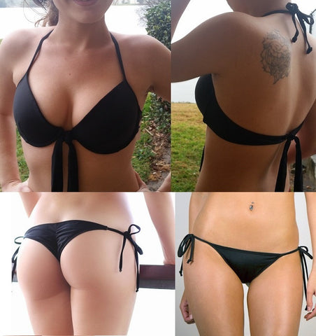 Black Brazilian Bikini Set - Twisted Glow